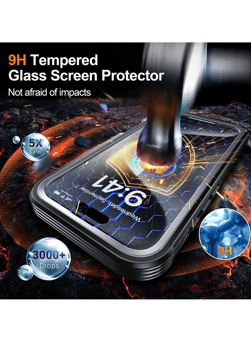 general Magnetic Clear Case Compatible with iPhone 16 Plus 2024, Built-in 9H Tempered Glass Screen Protector, Military Grade 360°Full Body Shockproof Heavy Duty Bumper Case - Image 4