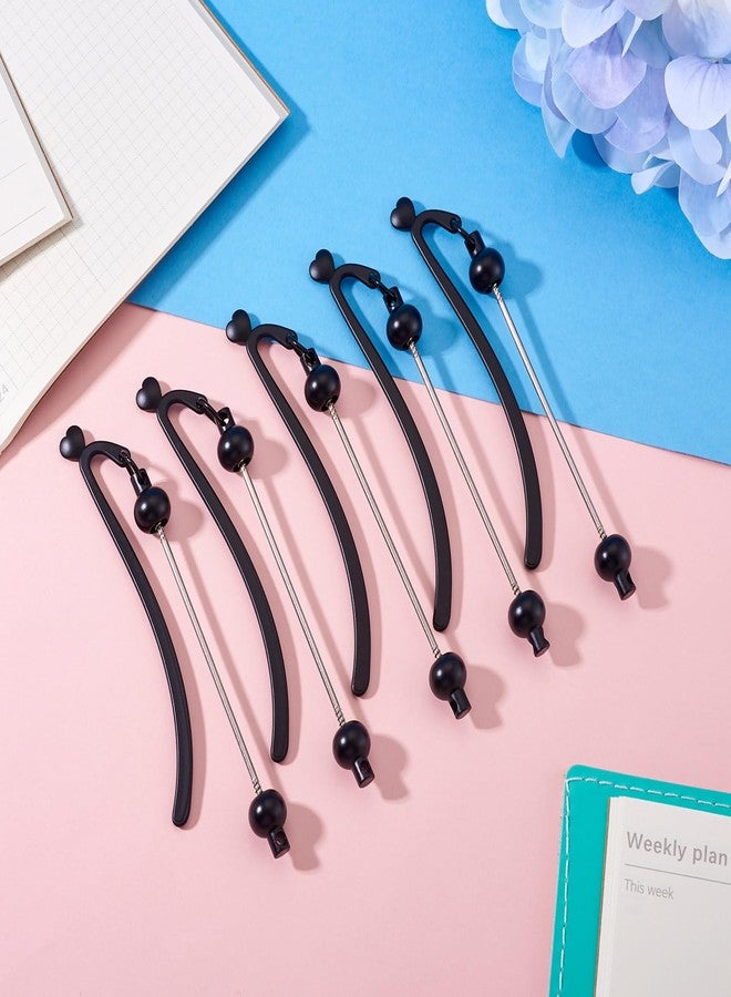 BB Beadthoven Beadthoven 10pcs DIY Beadable Bookmarks Blank Bars Black Heart Beaded Book Marks for Beads Craft Jewelry Pendant Gifts Making Supplies for Students Office School Graduations Book Lover - Image 2