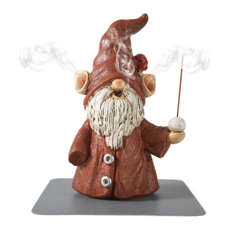Incense Holder for Sticks Cute Gnome Statue Incense Cone Burner Ornaments Adorable Gnome Home Decoration Unique Gnome Stocking Stuffers for Women Men