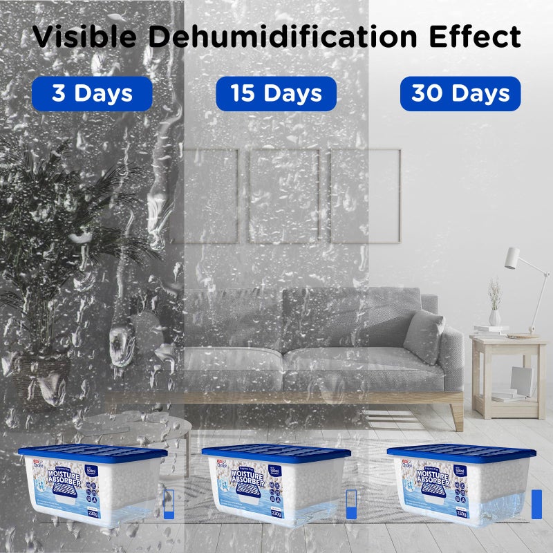 W&E Choice Moisture Absorbers, Portable Humidity Absorber Boxes for Your Bathroom, Closet & Car, Dehumidifier with Fragrance Free, 6 Pack - Image 5