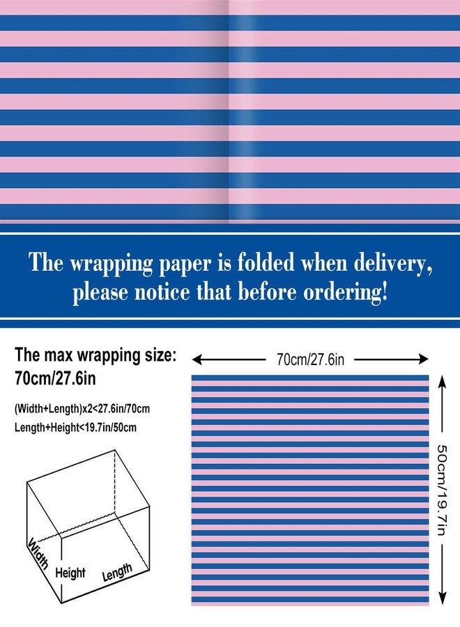 FYSUIMU 12 Sheets Striped Wrapping Paper - Not Roll - Blue Pink Green Stripe Gift Wrap Paper Folded Flat for Baby Shower Birthday DIY Crafts, 19.7 x 27.6 Inch - Image 2