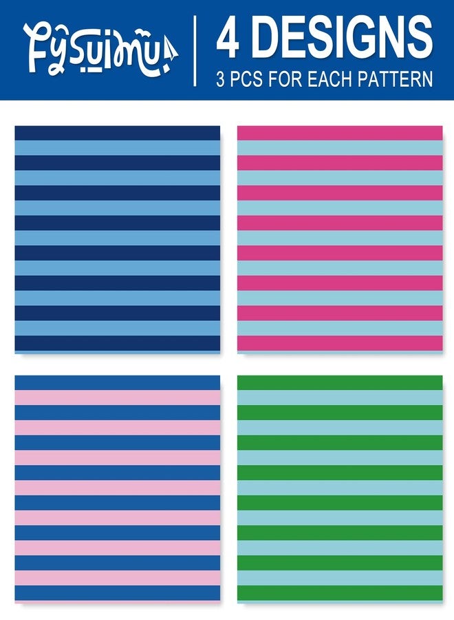 FYSUIMU 12 Sheets Striped Wrapping Paper - Not Roll - Blue Pink Green Stripe Gift Wrap Paper Folded Flat for Baby Shower Birthday DIY Crafts, 19.7 x 27.6 Inch - Image 3