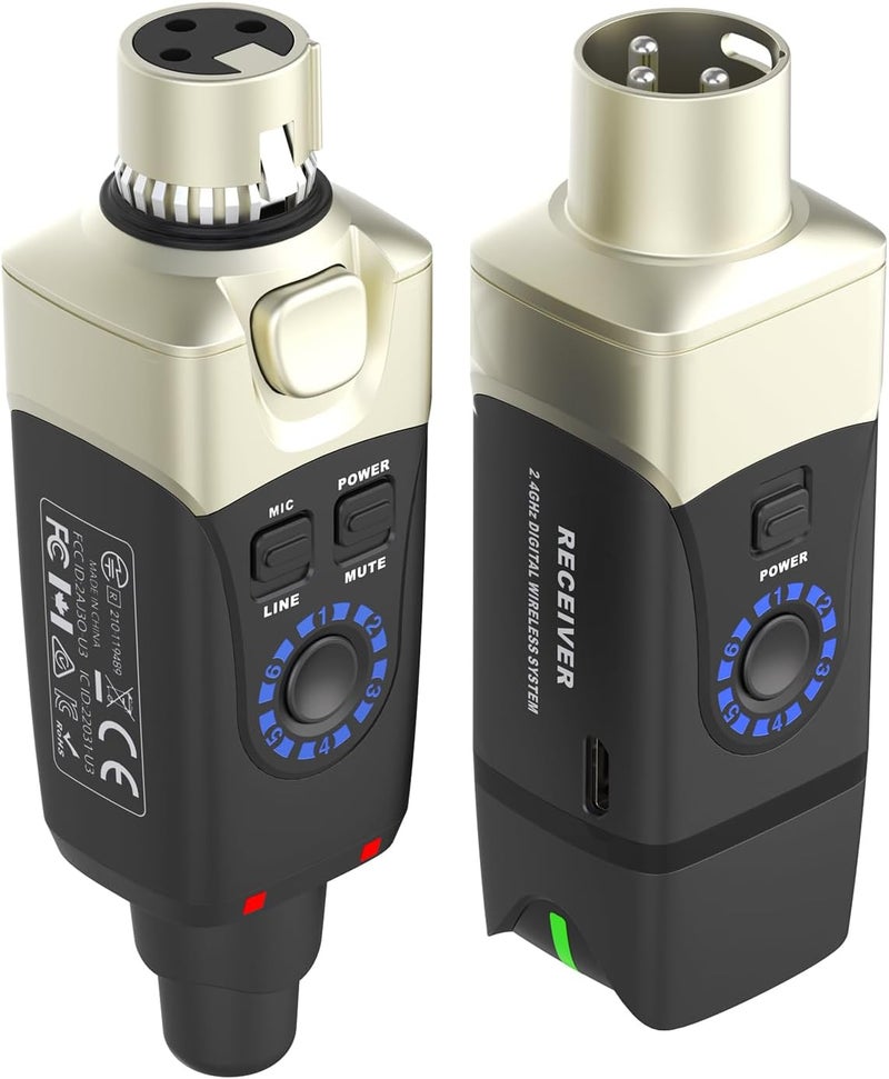 Xvive U3C XLR Plug-on Wireless System for Condenser Microphone - 48V/12V Phantom Power - Image 1