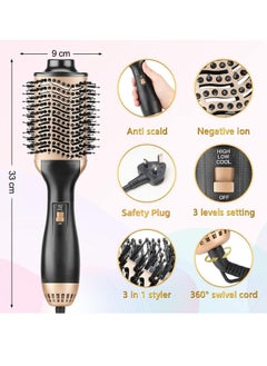 LOVNOV Hair Blow Dryer 3 in 1 Hot Air Brush and Volumizer, One-Step Hot Air Brush for Drying  - Image 4