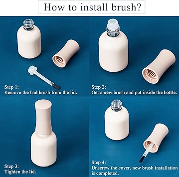 BOAO 20 Pieces Nail Brush Replacement Nail Dipping Liquids Replacement Brushes for Dip Nail Polish Dipping Powder Base Coat Top Coat - Image 3