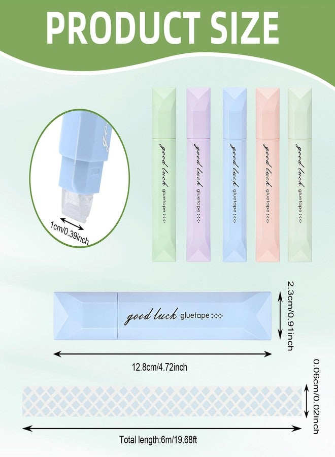 قلم لاصق مزدوج الجوانب، عبوة من 5 قطع، أدوات لاصقة للأعمال اليدوية، مناسبة لسجل القصاصات، ودفاتر الذكريات، وتغليف الهدايا، وتركيب الصور، والمدارس والمكاتب والأعمال الفنية. - Image 3