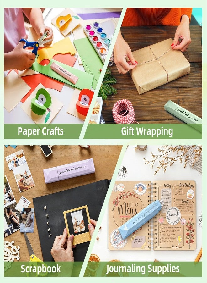 قلم لاصق مزدوج الجوانب، عبوة من 5 قطع، أدوات لاصقة للأعمال اليدوية، مناسبة لسجل القصاصات، ودفاتر الذكريات، وتغليف الهدايا، وتركيب الصور، والمدارس والمكاتب والأعمال الفنية. - Image 2