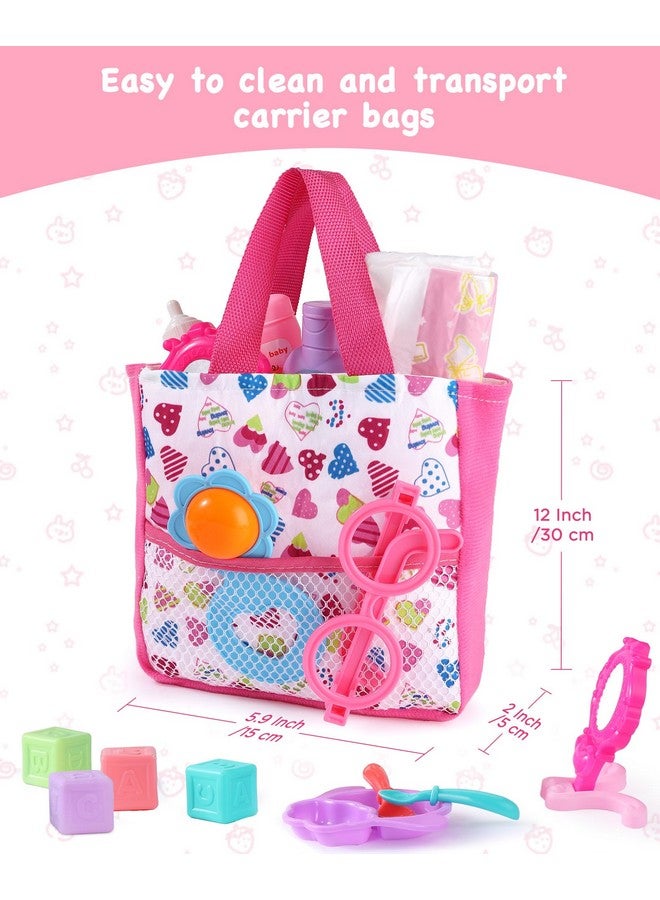 GAGAKU GAGAKU 23 Pack Baby Doll Accessories Set Baby Doll Feeding and Caring Set Includes Diaper Bag,Doll Diapers,Toys, Bottles,Pretend Play Set,Shower,Eating,and More, Perfect for Kids Toddlers and Girls  - Image 3