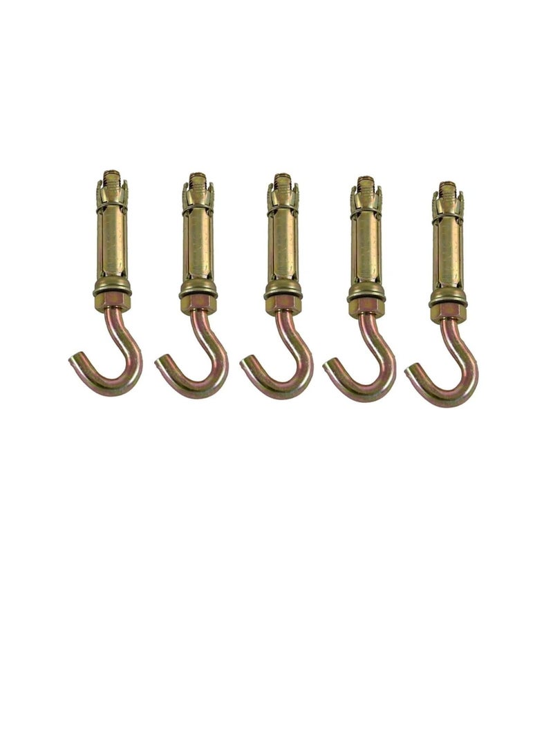 Robustline High Strength Metal Sleeve Shield Closed Hook/Eye Hook | Open Hook Anchor Bolt Pack of 5 (OPEN HOOK, 6 MM) - Image 3