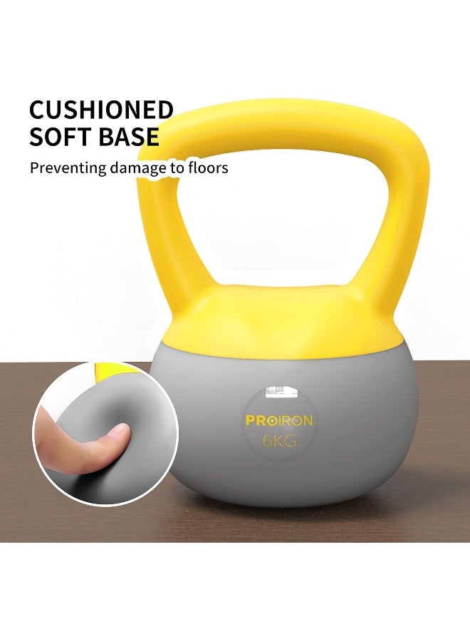 PROIRON Kettlebell PVC Soft Kettlebell Weights, Strength Training Kettlebells for Weightlifting, Conditioning, Strength & Core Training - 6KG - Image 2