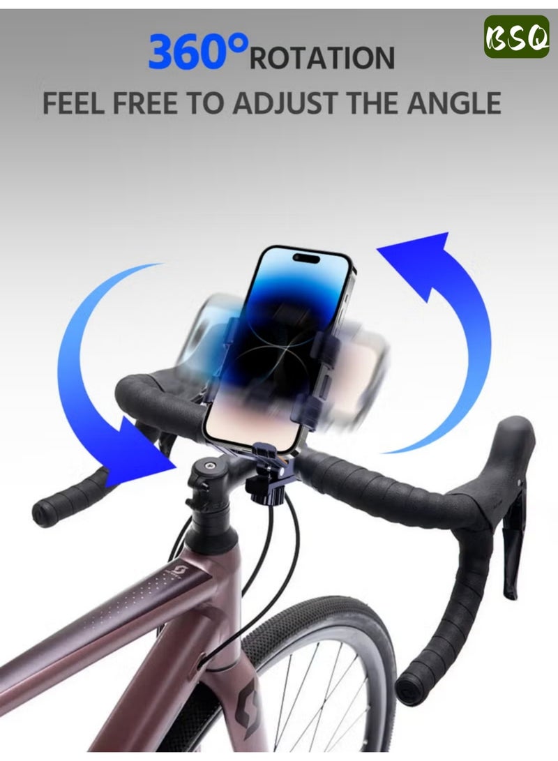 BSQ Adjustable bicycle phone holder | With sun and rain protection cover | Shockproof motorcycle phone holder | One-handed operation | 360° rotation | Suitable for various mobile phones - Image 4