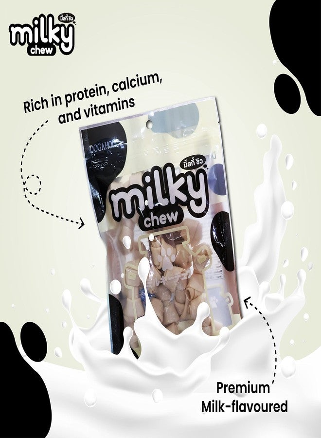 Rena Dogaholic Milky Chew Bone Style Dog Treats Pack of 4 | Milk-Flavoured Protein & Calcium-Rich Chews | Healthy, Tasty & Easily Digestible Snacks | Suitable for Puppies, Adults & Senior Dogs - Image 3