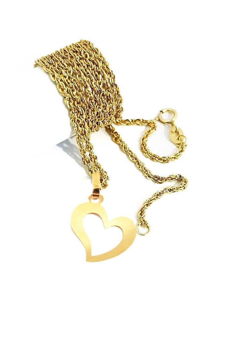 Hamsa.ae - 18K Pure Gold Heart Design Necklace For Women - Image 1