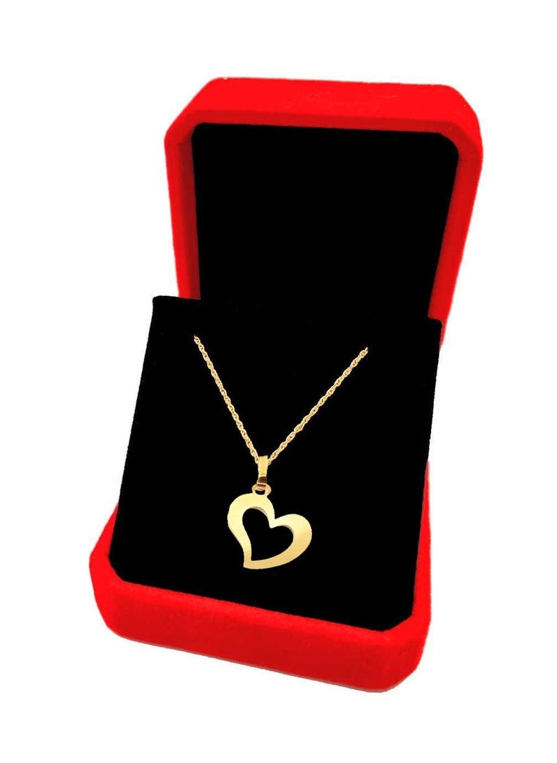 Hamsa.ae - 18K Pure Gold Heart Design Necklace For Women - Image 1
