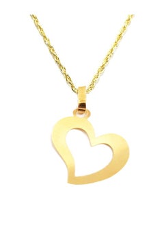 18K Pure Gold Heart Design Necklace For Women