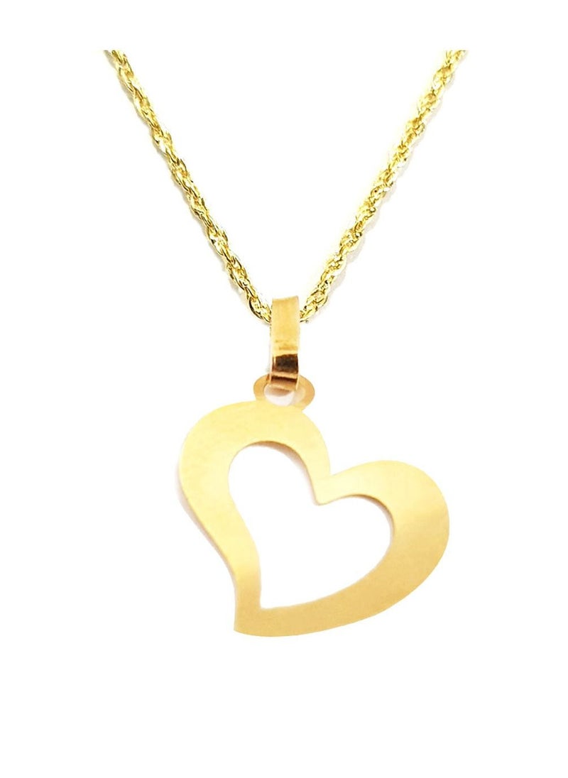 Hamsa.ae - 18K Pure Gold Heart Design Necklace For Women - Image 1