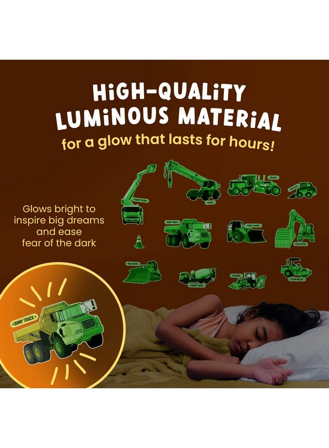 Rayliad Glow in The Dark Construction Wall Stickers - 10 Large Bright Decals for Bedroom Walls and Ceilings - Glowing Sticker Decorations for Girls and Boys Room - Best for Bedtime Adventures - Image 4