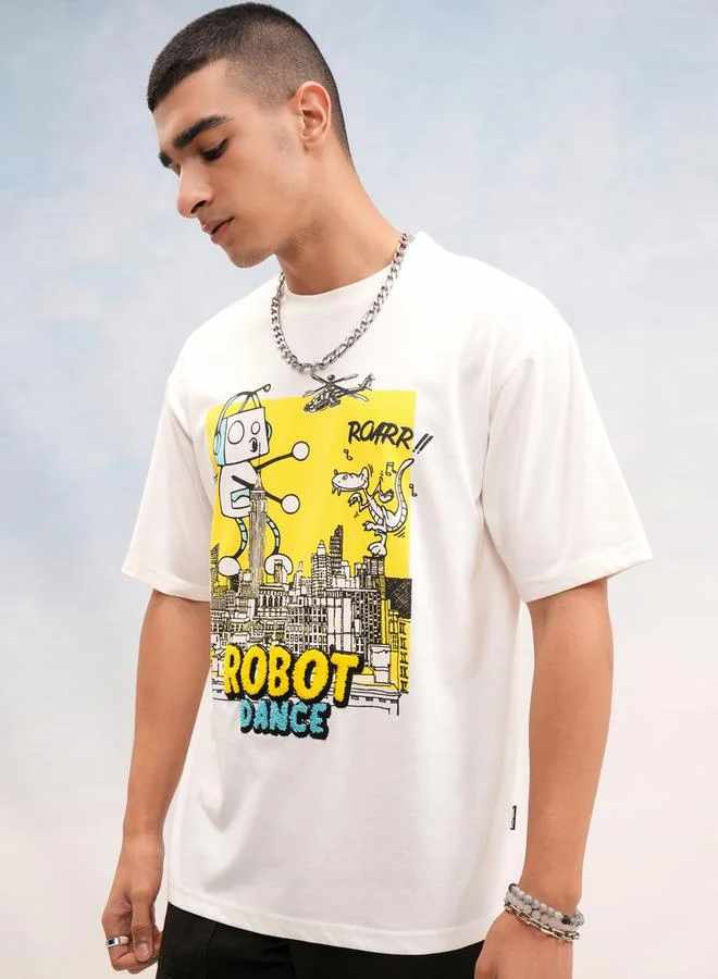 HIGHLANDER HIGHLANDER Graphic Print Round Neck Relaxed Fit T-Shirt