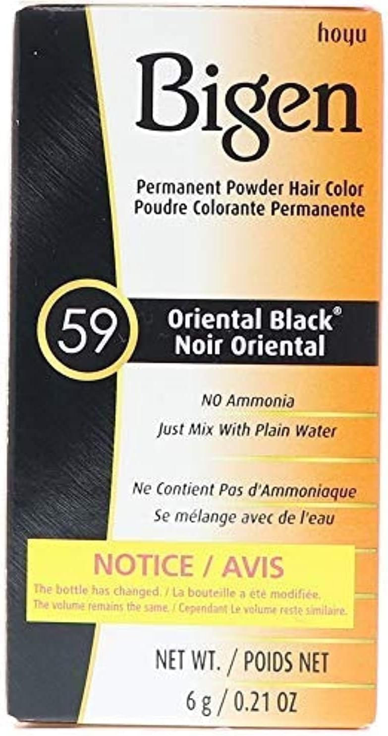 Bigen Permanent Powder Hair Color, 59 Oriental Black, 0.21 Ounce - Image 1