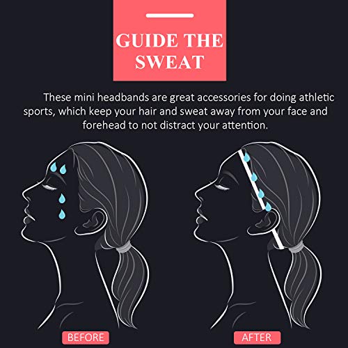 Bememo 4 Pieces Thick Non-Slip Elastic Sport Headbands Hair Headbands for Women and Men (Black, Gray, White) - Image 4