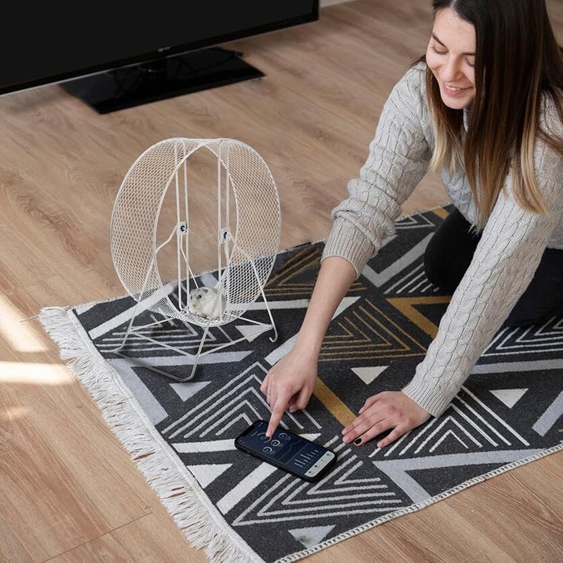 White Silent Hamster Exercise Wheel Stable Stand Small Animal Toy Gerbils Mice - Image 3