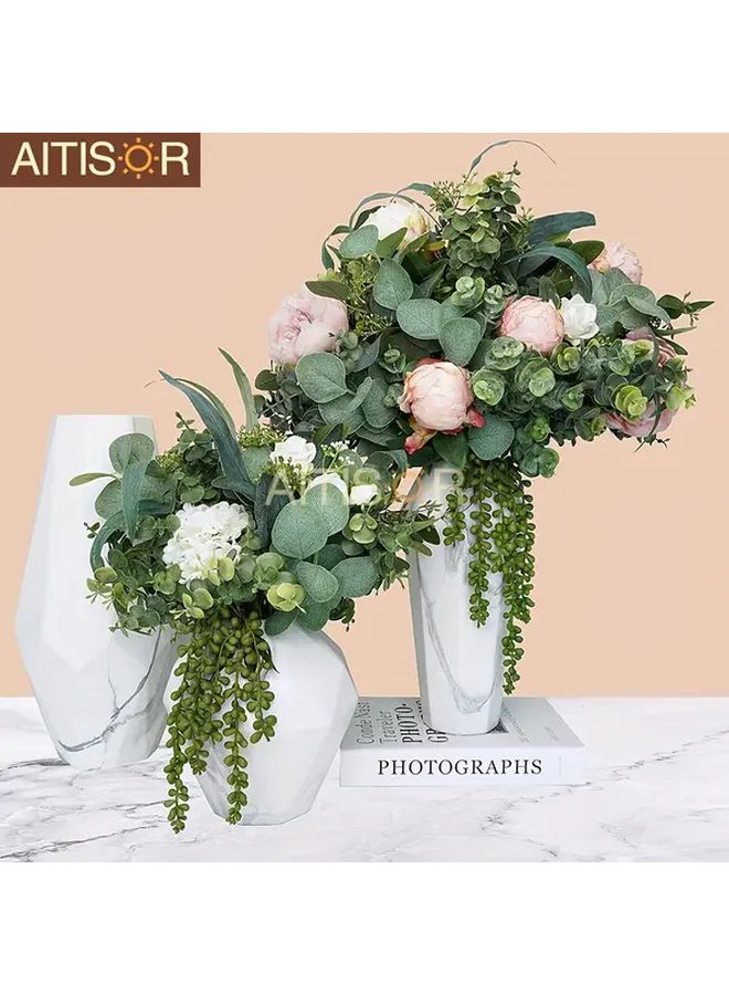 Pack Of 20 Artificial Eucalyptus Leaves Silvery Dollar Stems For Vase Bouquets Floral Arrangements And Rustic Farmhouse Decor - Image 4