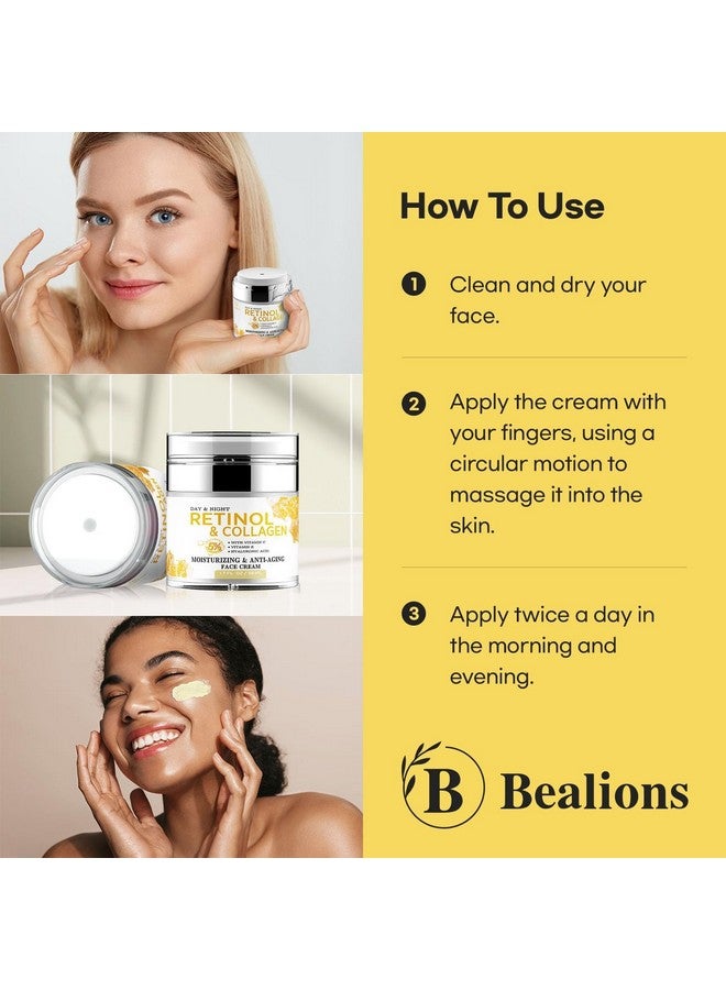 Bealions Retinol Cream Anti Aging for Face: Wrinkle Cream for Face Neck with Collagen Hyaluronic Acid - Night Moisturizer for Men Women - Facial Skin Care with Vacuum Pump for Exact Dosage - Image 2