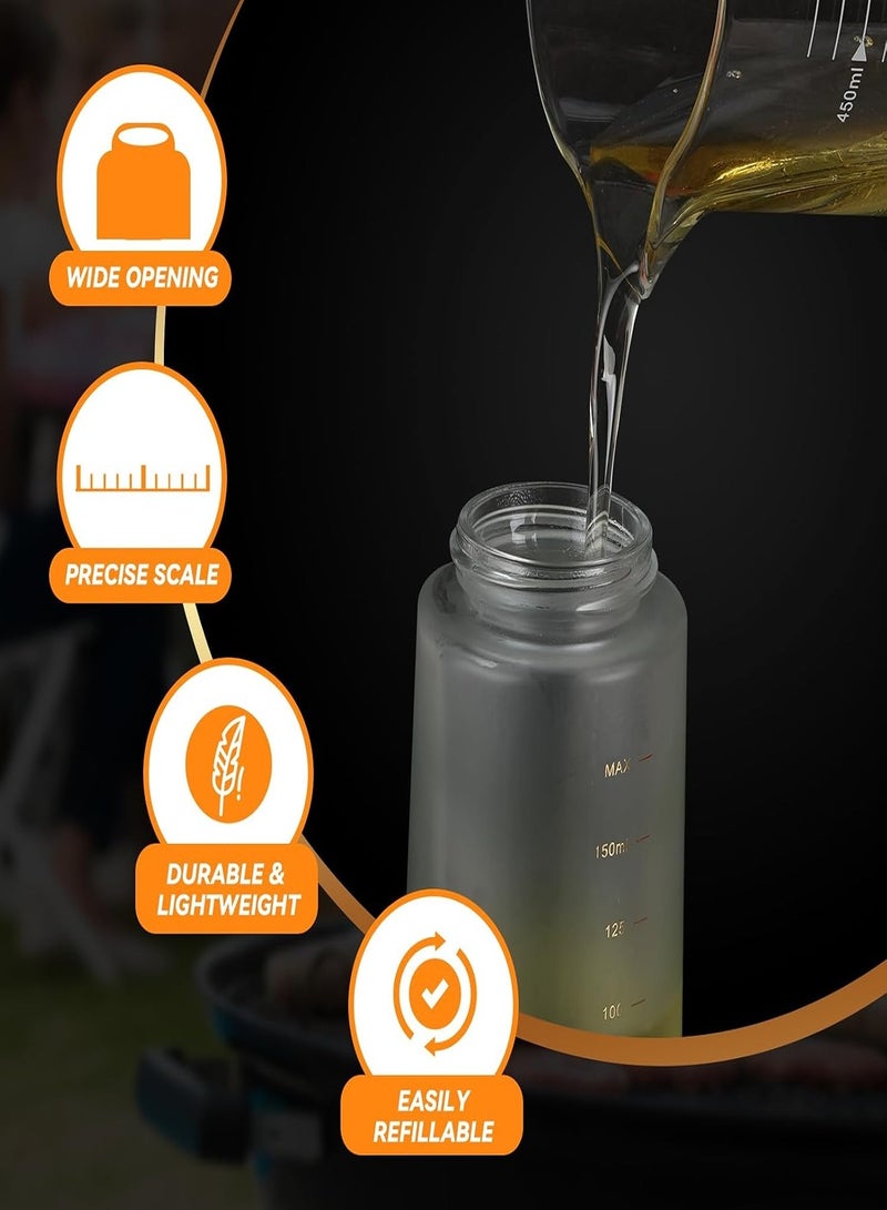 Oil Sprayer for Cooking -200ml Glass Olive Oil Sprayer - Oil Sprayer - Continuous Spray With Portion Control - Cooking Sprayer - Oil Spray Bottle - Kitchen Gadgets for Air Fryer, Salad, Cooking  - Image 2