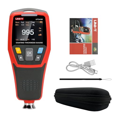 Rocky Mars Paint Thickness Gauge UT343D Upgraded Coating Film Thickness Gauge Paint Correction Precious Metal Tester with Visual Go-NoGo Indicator Auto Rotatable Display - Image 1