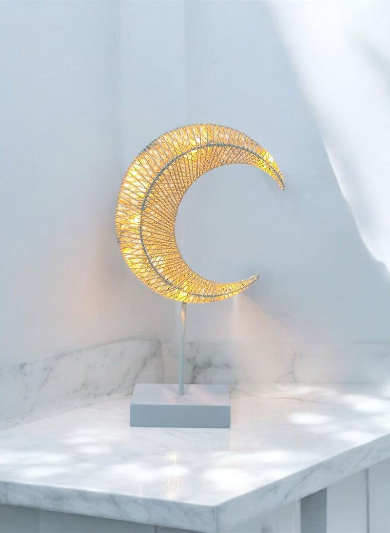 Sajadati Premium Ramadan Gift Set – Luxury Cream Turkish Prayer Mat (120x60 cm) & Elegant White Crescent Moon with Lights – Islamic Gift for Ramadan, Eid, Muslim Prayer Rug & Home Décor - Image 4