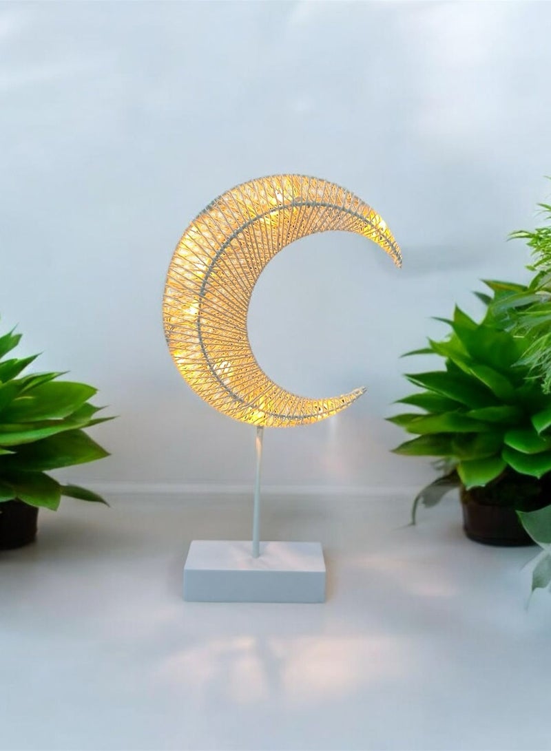 Sajadati Premium Ramadan Gift Set – Luxury Cream Turkish Prayer Mat (120x60 cm) & Elegant White Crescent Moon with Lights – Islamic Gift for Ramadan, Eid, Muslim Prayer Rug & Home Décor - Image 3