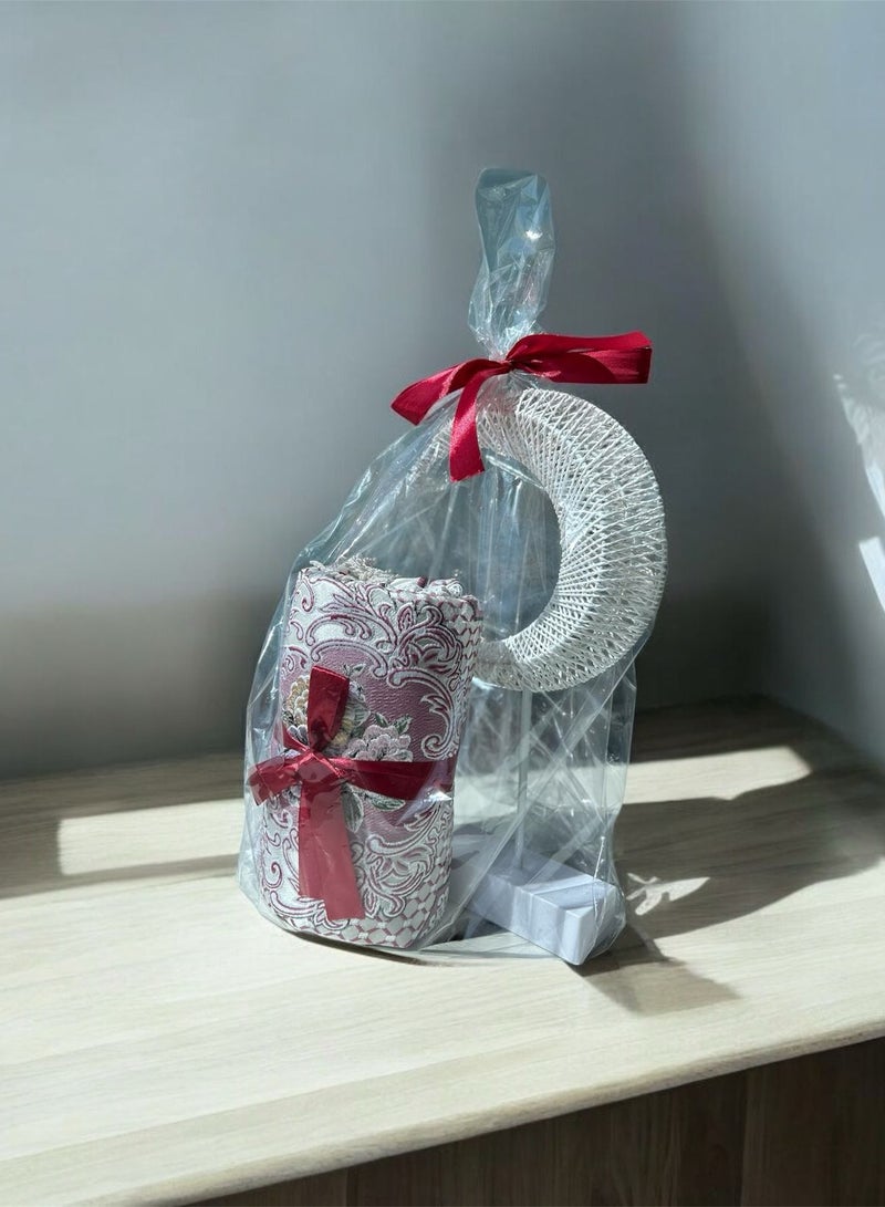 Sajadati Premium Ramadan Gift Set – Luxury Cream Turkish Prayer Mat (120x60 cm) & Elegant White Crescent Moon with Lights – Islamic Gift for Ramadan, Eid, Muslim Prayer Rug & Home Décor - Image 2