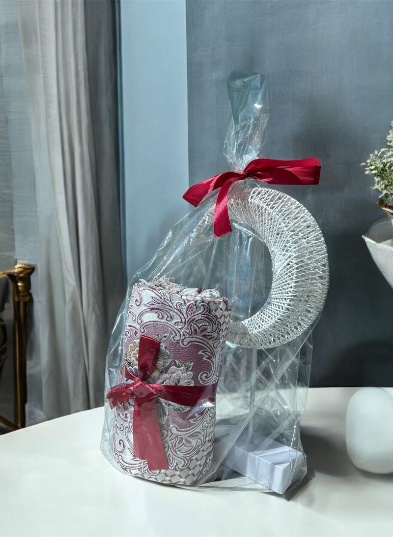 Sajadati Premium Ramadan Gift Set – Luxury Cream Turkish Prayer Mat (120x60 cm) & Elegant White Crescent Moon with Lights – Islamic Gift for Ramadan, Eid, Muslim Prayer Rug & Home Décor - Image 1