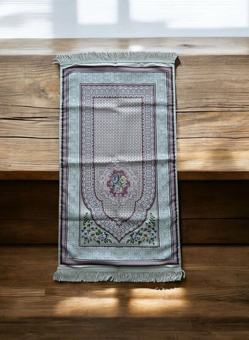 Sajadati Premium Ramadan Gift Set – Luxury Cream Turkish Prayer Mat (120x60 cm) & Elegant White Crescent Moon with Lights – Islamic Gift for Ramadan, Eid, Muslim Prayer Rug & Home Décor - Image 5