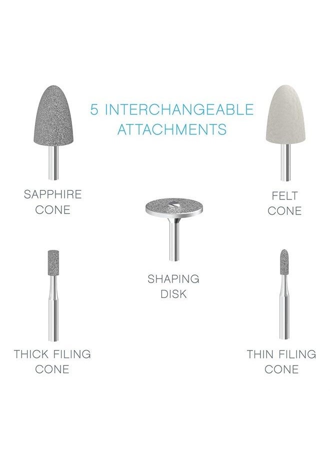 Pure Enrichment PureNails Express Cordless Manicure and Pedicure System - Portable, Battery-Powered Nail File with 5 Interchangeable Attachments, 2 Speeds and Storage Bag - Ideal for Travel & Home  - Image 3
