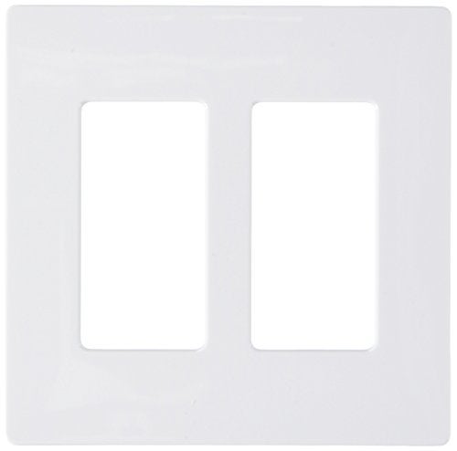 Lutron Claro 2 Gang Decorator/Rocker Wallplate, Gloss, White (4-Pack) | CW-2-WH - Image 1