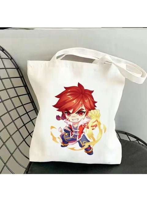 Large Capacity Canvas Shoulder Bag For Outdoor Use With High Aesthetic Value Based On Honor Of Kings Anime Character Design-Color:4 Normal-No Zipper-* Durable */