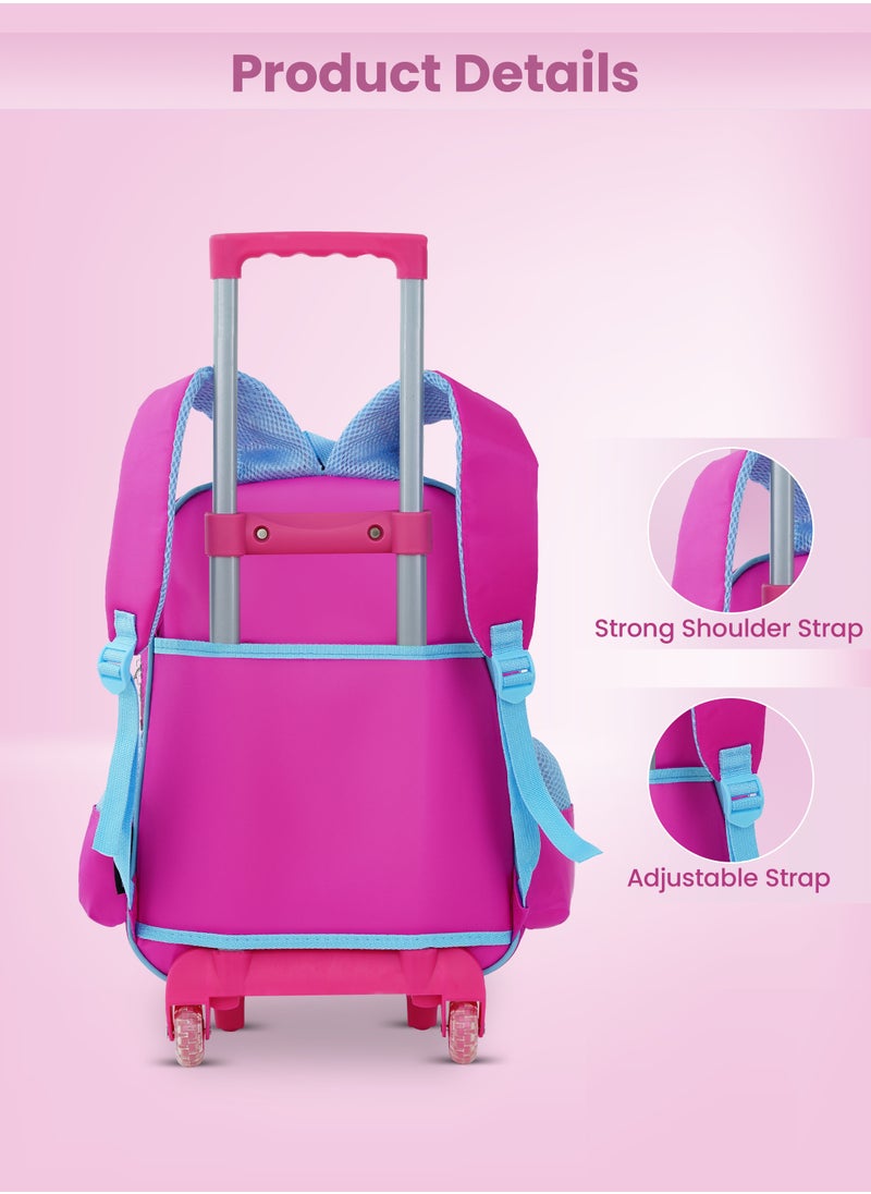 PARAJOHN - School Rolling backpack All in one Set of 3 (16 Inch), school bag set with Pencil case,lunch bag for boys and girls, back to school essential, trolley bag for school - Image 1