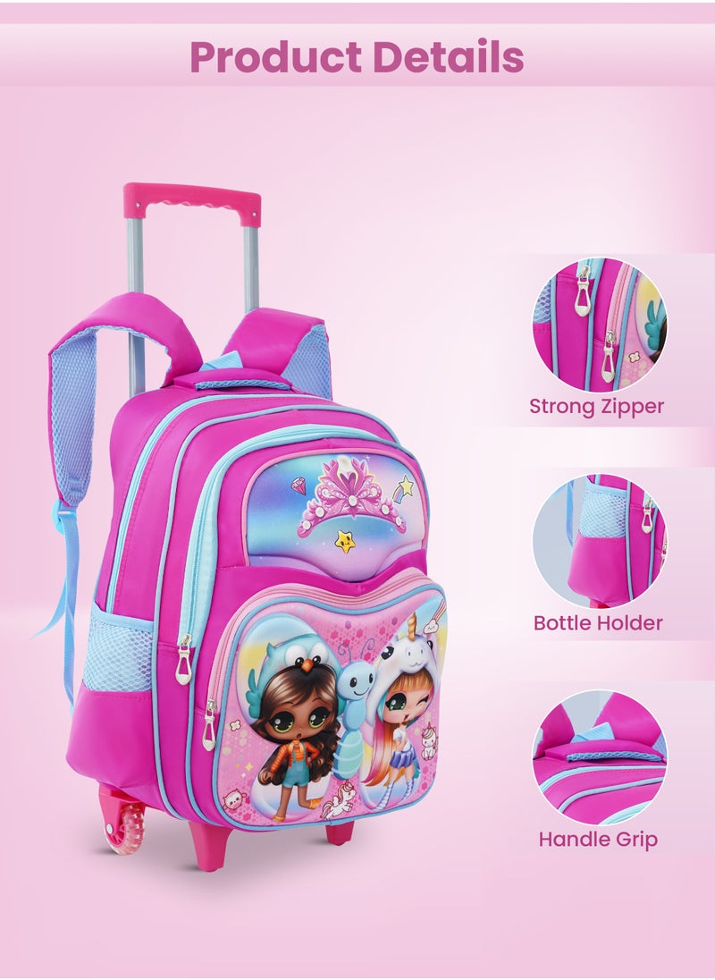 PARAJOHN - School Rolling backpack All in one Set of 3 (16 Inch), school bag set with Pencil case,lunch bag for boys and girls, back to school essential, trolley bag for school - Image 1