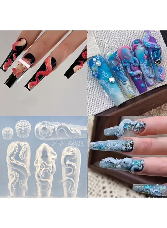 Octopus Tentacle Silicone Mold For Nail Art 3D Resin Casting Mold - Image 1