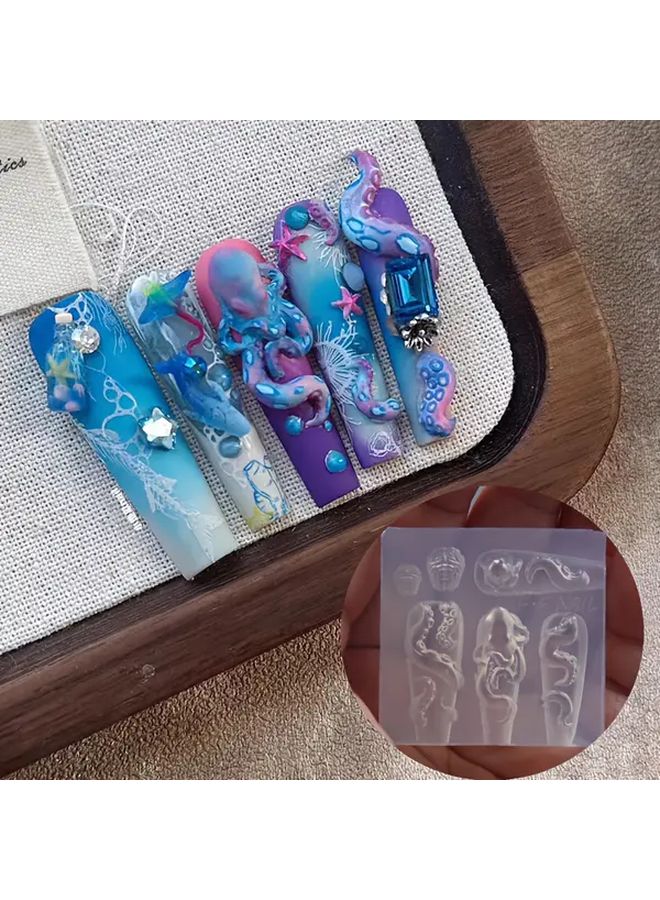 Octopus Tentacle Silicone Mold For Nail Art 3D Resin Casting Mold - Image 5