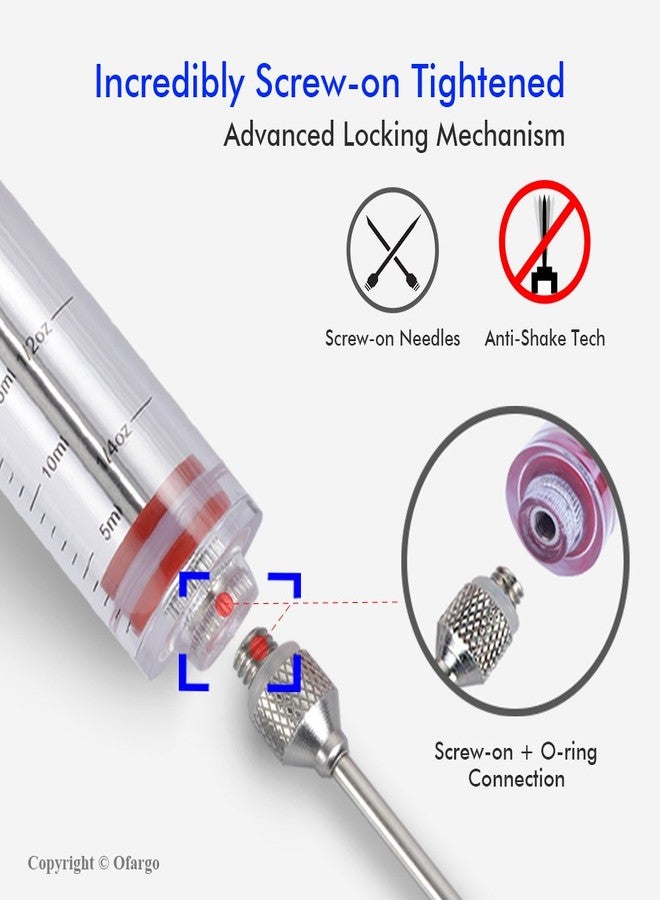 Ofargo Plastic Marinade Injector Syringe with Screw-on Meat Needle for BBQ Grill, 1-oz, Red, Recipe E-Book (Download PDF) - Image 3