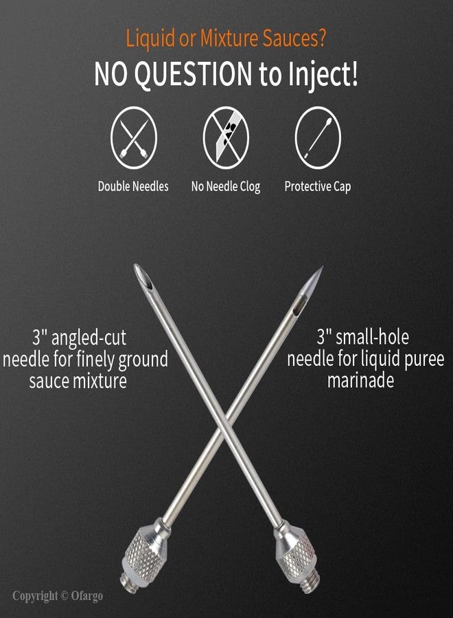 Ofargo Plastic Marinade Injector Syringe with Screw-on Meat Needle for BBQ Grill, 1-oz, Red, Recipe E-Book (Download PDF) - Image 2