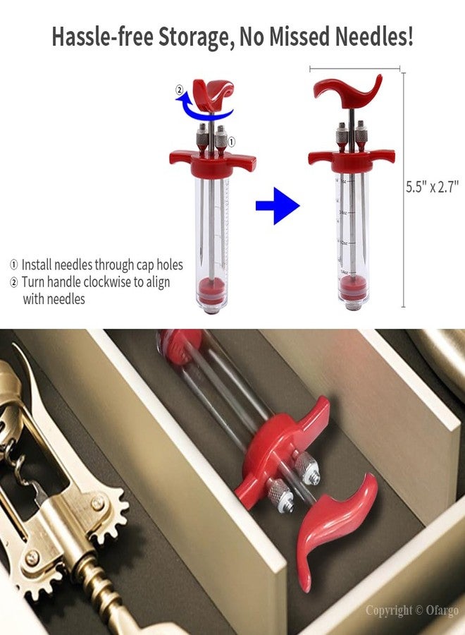 Ofargo Plastic Marinade Injector Syringe with Screw-on Meat Needle for BBQ Grill, 1-oz, Red, Recipe E-Book (Download PDF) - Image 4