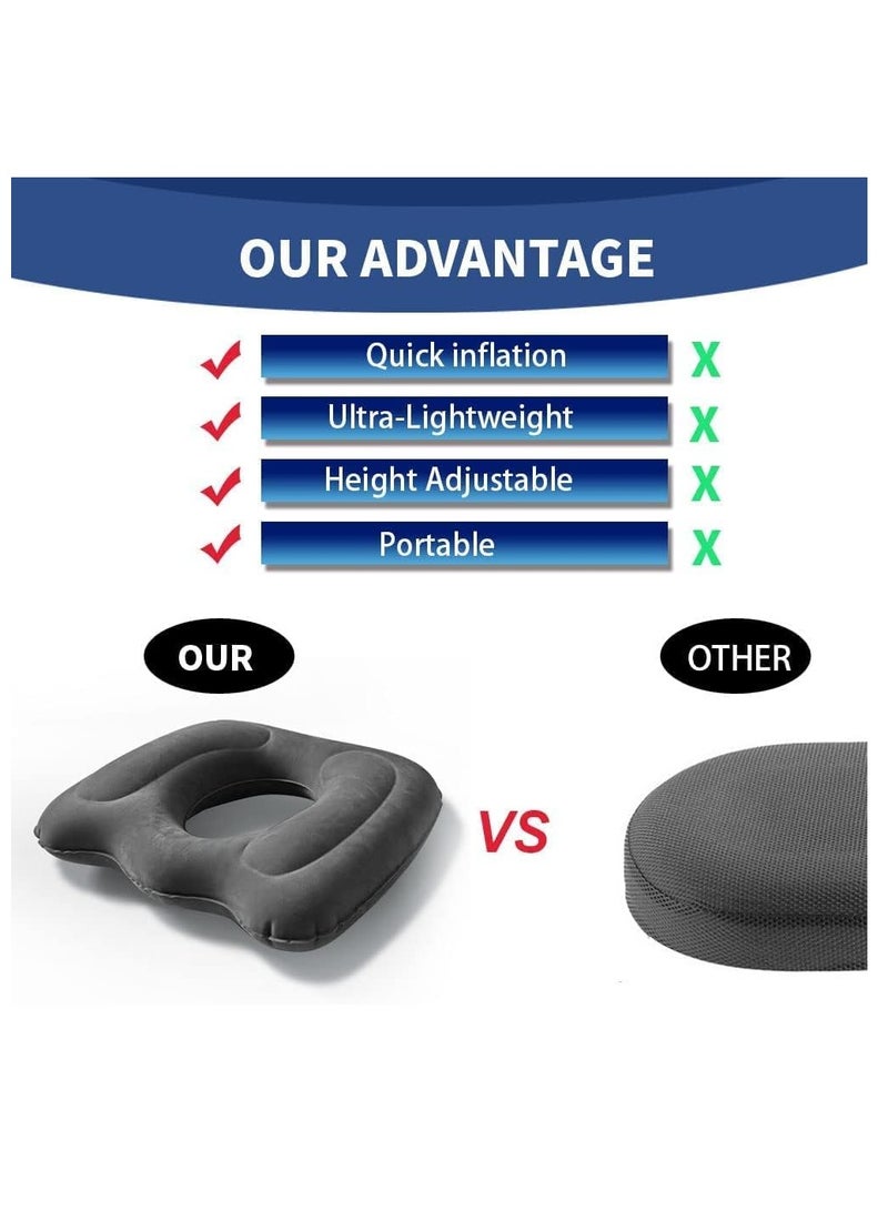 XiuWoo 2 in 1 Inflatable Donut Cushion Seat, Portable Butt Hemorrhoid Pillow, Seating Pad, Sleep Pillow, Donut Cushion, Travel Pillow - Image 4