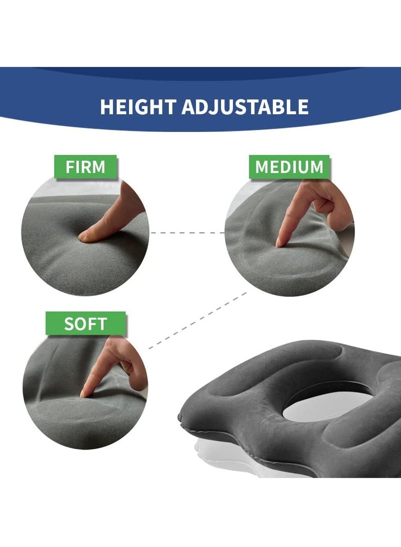 XiuWoo 2 in 1 Inflatable Donut Cushion Seat, Portable Butt Hemorrhoid Pillow, Seating Pad, Sleep Pillow, Donut Cushion, Travel Pillow - Image 3