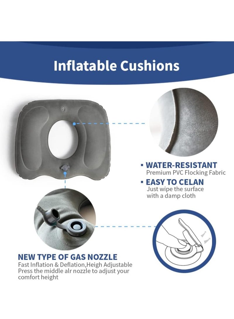 XiuWoo 2 in 1 Inflatable Donut Cushion Seat, Portable Butt Hemorrhoid Pillow, Seating Pad, Sleep Pillow, Donut Cushion, Travel Pillow - Image 5