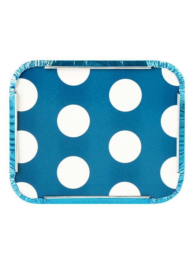 Restaurantware-12 Ounce Disposable Takeout Containers, 50 Rectangle Food Containers - With Polka Dot Lids, Blue Takeaway Containers, Aluminum Delivery Containers, Freezable - Image 2