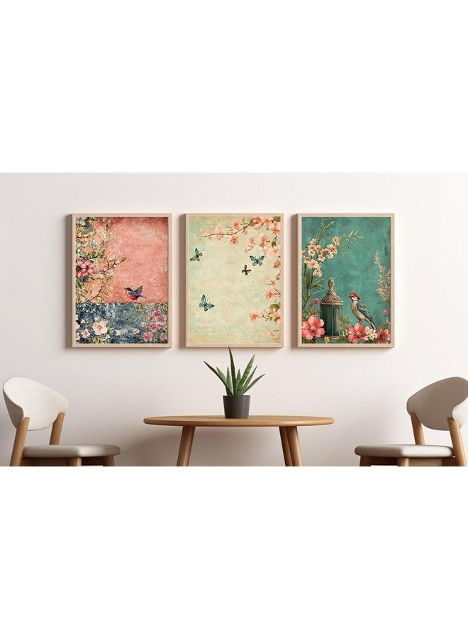 Gamya Big Birds Aesthetic Framed Posters Wall Decor Paintings For Living Room, Bedroom/Big Paintings For Wall Decoration (14x18 Inches) Set of 3 (Combo 2) - Image 3