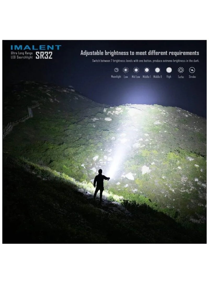 IMALENT SR32 The Most Powerful Torch in the World 2023, Military Torch 120,000 Lumens Long Range 2050 m, 32pcs CREE XHP50.3 HI LED Best Equipment for Caving and Fishing (SR32-FR) - Image 2